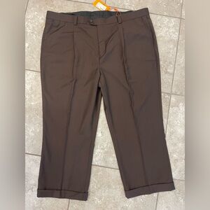 Steven Land Maxwell Brown Dress Pants– Unfinished Hem – Classic Fit